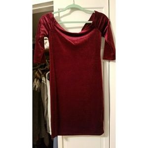 Velvet Off the Shoulder Dress
